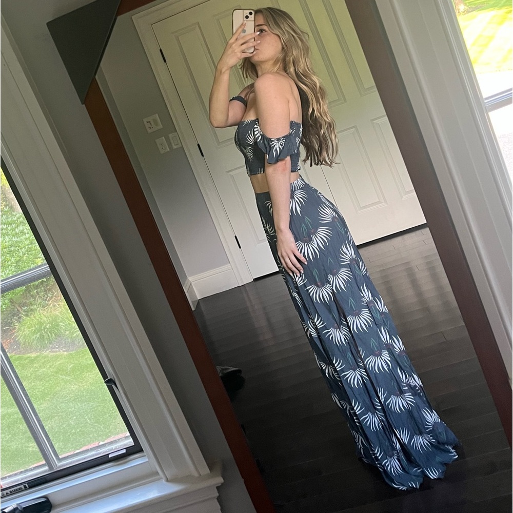 Lulu skirt and strapless crop top beach maxi set